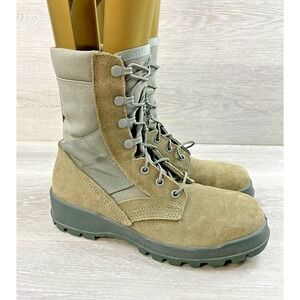 UFCW Mondo PT 8430 Men's 7.5 Green Leather Steel Toe Combat Made USA Boots